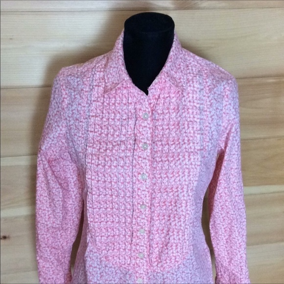 Banana Republic pink & white print blouse Size Small - Picture 2 of 9